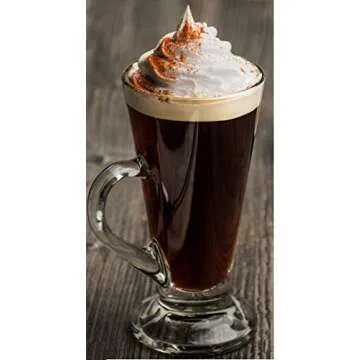 Irish Coffee Mug Tall glass, Latte Cups, Cappuccino and Hot Chocolate Mugs with Handle, Clear Glass, ZERO LEAD for Hot Ounces 6-piece Set (8.5 Ounces)