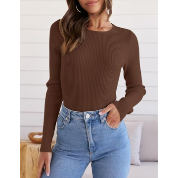 Chic ZESICA Long Sleeve Crewneck Knit Top for All Occasions