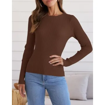 Chic ZESICA Long Sleeve Crewneck Knit Top for All Occasions