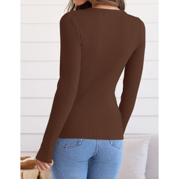 Chic ZESICA Long Sleeve Crewneck Knit Top for All Occasions