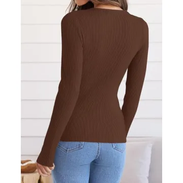 Chic ZESICA Long Sleeve Crewneck Knit Top for All Occasions
