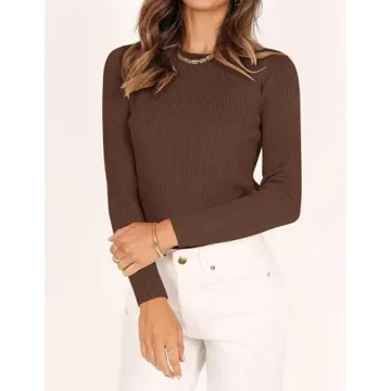 Chic ZESICA Long Sleeve Crewneck Knit Top for All Occasions