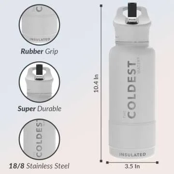 Coldest Sports Water Bottle with Straw Lid for Active Lifestyles
