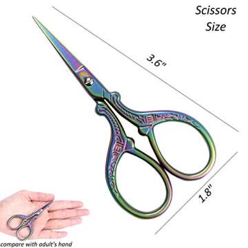 BIHRTC 3.6 Inch Mini Scissors Embroidery Scissors Sewing Crafting Scissors Stainless Steel Sharp Tip...