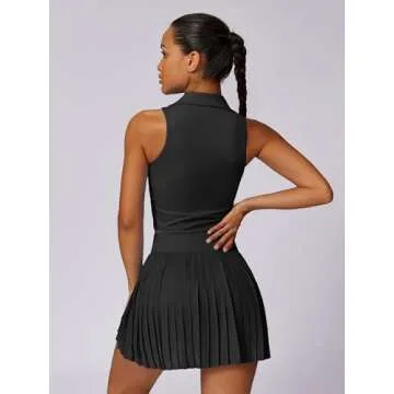 Trendy ABOCIW Pleated Tennis Skirts Set - Stylish Activewear