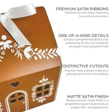 Karentology 20 Pcs Gingerbread House Shaped Gift Boxes for Treats, Desserts, Fancy Cookie, White Gable Bakery Packaging for Housewarming Holiday Christmas Valentines Halloween