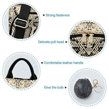 ALAZA Black White Snake Skin Animal Print Backpack Purse for Women Anti Theft Fashion Back Pack Shoulder Bag