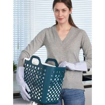LANON Reusable Skin-Friendly Dishwashing Gloves  - Small