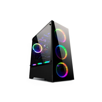 Bgears b-Voguish Gaming PC Case with Tempered Glass Panels, USB3.0 Support for E-ATX, ATX, mATX, ITX...
