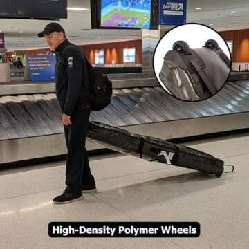 Zipline Ski Double Ski Bag with Wheels - Gear & Apparel Storage for Skiers - 180/200 cm Capacity - Durable & Waterproof - Proven Performance - 3 Yr Warranty (Army Green, 200 cm)