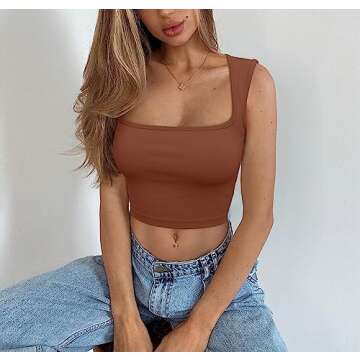 Stylish Meyeeka Women’s Sleeveless Cropped Tank Tops