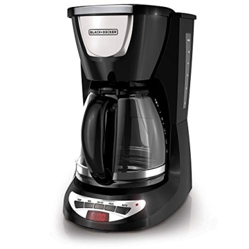 BLACK+DECKER 12-Cup Programmable Coffee Maker, DCM100B, Duralife Carafe, Easy-View Water Window, Rem...