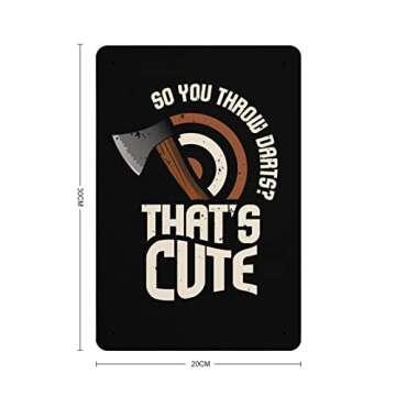 Axe Throwing Funny Hatchet Metal Tin Sign - Vintage Wall Decor
