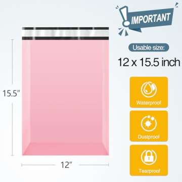 Famagic Poly Mailers, 200pc 12x15.5 Inch Shipping Bags, Chic Opaque Packaging Bags for Small Busines...