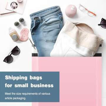 Famagic Poly Mailers, 200pc 12x15.5 Inch Shipping Bags, Chic Opaque Packaging Bags for Small Business, Tearproof Mailing Envelopes for Clothing Supplies, Self Seal Mailers Bags Light Pink