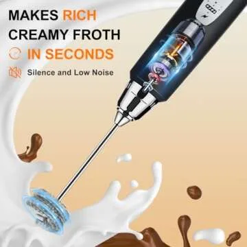 YUSWKO Rechargeable Handheld Milk Frother for Coffee