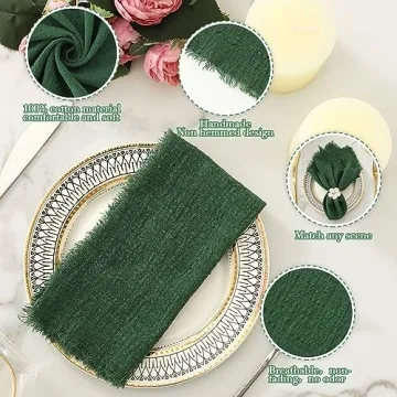 Kukinta Handmade Cotton Napkins Set of 12 for Events