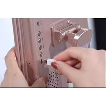 Hansong Makeup Mirror with Lights and Bluetooth - Tri-Fold Vanity Mirror with Magnification (2x/3x/10x), Lighted Mirror with Makeup Organizer Tray,Touch Screen Dimming,Rechargeable