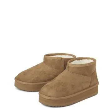 Stylish Girls Mini Ankle Platform Boot - Faux-Fur Lining for Comfort