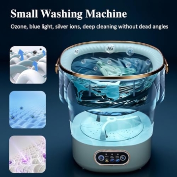 Portable Washing Machine, Mini Washer 16L Upgraded With Spin Basket for Home, Travel or Apartments
