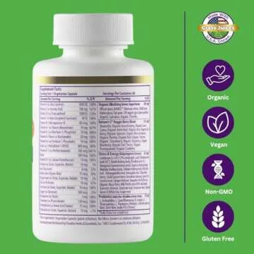 Paradise Herbs Earth's Blend Once Daily Multivitamin for Men, No Iron, 48 Organic Superfoods, Probio...