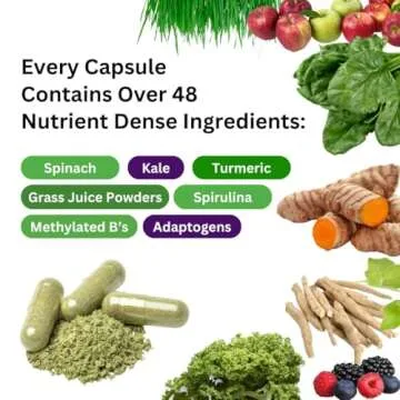 Paradise Herbs Earth's Blend Once Daily Multivitamin for Men, No Iron, 48 Organic Superfoods, Probiotics, and Vitamins A, B12, C, D, K2, 60 Count
