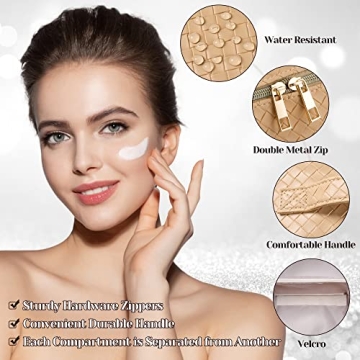 SFXULIX Travel Cosmetic Bag - Large Capacity Makeup Organizer