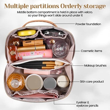 SFXULIX Travel Cosmetic Bag - Large Capacity Makeup Organizer