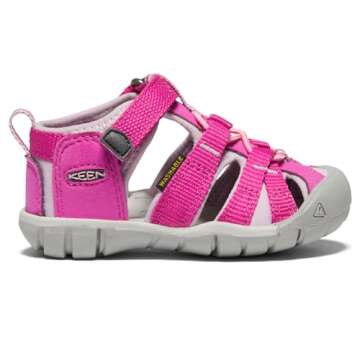 KEEN unisex child Seacamp 2 Cnx Closed Toe Sandal, Very Berry/Dawn Pink, 4 Big Kid US