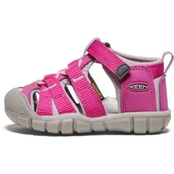 KEEN unisex child Seacamp 2 Cnx Closed Toe Sandal, Very Berry/Dawn Pink, 4 Big Kid US