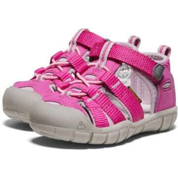 KEEN unisex child Seacamp 2 Cnx Closed Toe Sandal, Very Berry/Dawn Pink, 4 Big Kid US