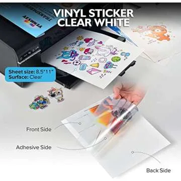 100 Sheets of Clear Sticker Paper for Inkjet Printers