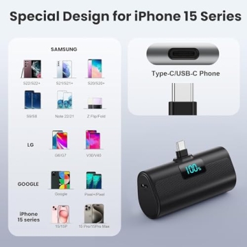 Compact 5200mAh Portable Charger with Fast PD Charging