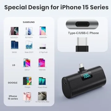 Compact 5200mAh Portable Charger with Fast PD Charging