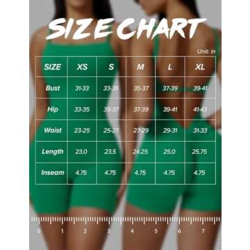 Vertvie One Piece Jumpsuits for Women Sleeveless Backless Tummy Control Workout Jumpsuit Shorts V Back Scrunch Yoga Rompers(Green,X-Small)