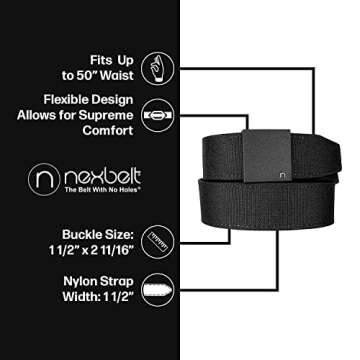 Nexbelt Tactical Ratchet EDC Supreme Appendix Gun Belt - OWB or IWB Gun Belt for Men with up to 50" ...