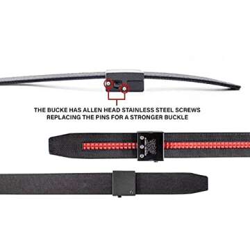 Nexbelt Tactical Ratchet EDC Supreme Appendix Gun Belt - OWB or IWB Gun Belt for Men with up to 50" Waist - Black