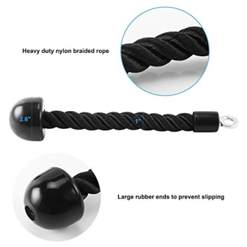 HYVAWO Single Grip Tricep Rope for Cable Machines