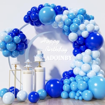 Blue Balloons Arch Kit, ADOINBY 139Pcs Macaron Blue Royal Blue Balloon Garland kit, 18 12 10 5 Inch ...
