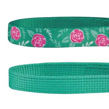Blueberry Pet Pack of 2 Cat Collars, The Floral Power Relaxing Jungle Green Adjustable Breakaway Cat Collar for Girl & Boy with Bell & Detachable Flower, Neck 9"-13"