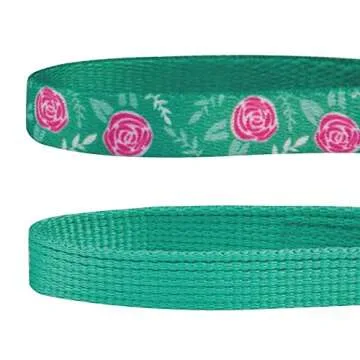 Blueberry Pet Pack of 2 Cat Collars, The Floral Power Relaxing Jungle Green Adjustable Breakaway Cat Collar for Girl & Boy with Bell & Detachable Flower, Neck 9"-13"
