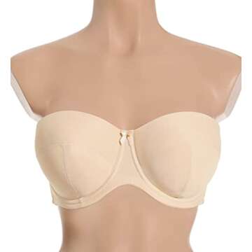 Panache Women's Evie Strapless Bra, Black, 32G