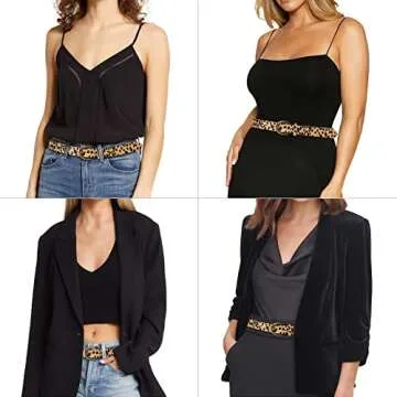 JIEDE Womens Leopard Print Belt Animal Print Belt for Women Leather Waist Belt Zebra Belts for Jeans/dress(Leopard Width-28mm, XS - Fits Waist 27''-31'')