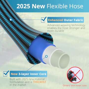 Ultra Lightweight 50 ft Flexible Garden Hose with 10 Patterns