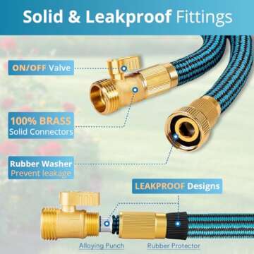 Lightweight 50 ft Garden Hose with 10 Spray Patterns