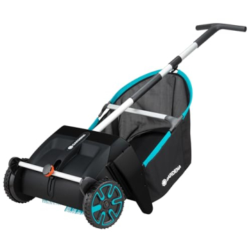 GARDENA Lawn & Leaf Sweeper - Easy Push, Large 3.2 cu. ft. Bag, 5-Year Warranty