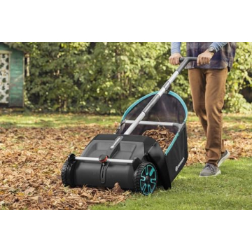 GARDENA Lawn Leaf Sweeper Large Capacity Easy Push 5-Year Warranty