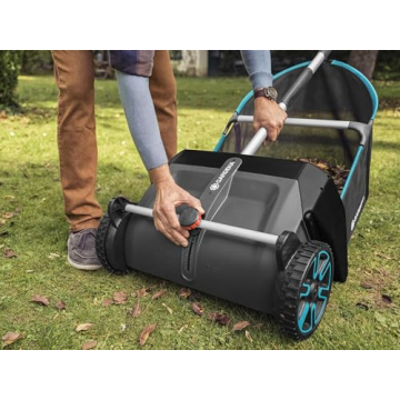 GARDENA Lawn Leaf Sweeper Large Capacity Easy Push 5-Year Warranty