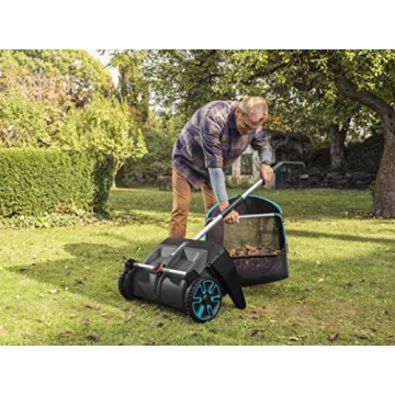 GARDENA Lawn Leaf Sweeper Large Capacity Easy Push 5-Year Warranty