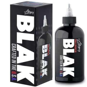 Allegory Tattoo Ink – Blak, Premium Black Tattoo Ink, Perfect for Lining and Shading, Smooth, Cons...
